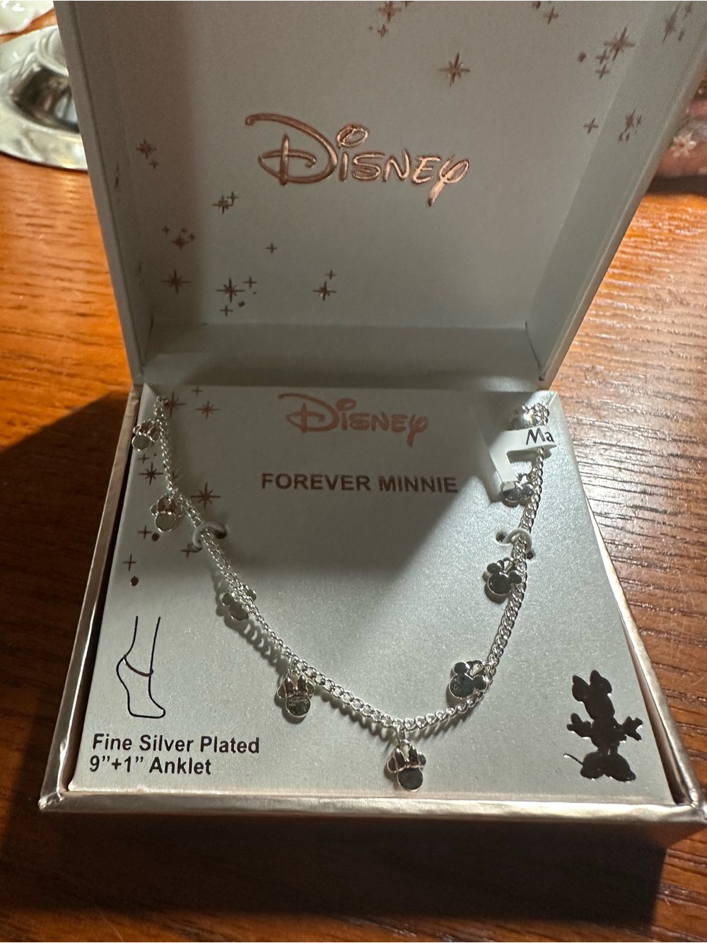 Disney Silver Minnie Charm Anklet
